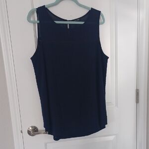 Papermoon Navy Sleeveless Chiffon  Top